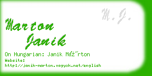 marton janik business card